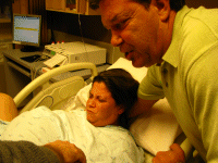 Grampa Lou helping Dawn push