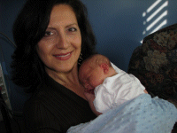 Nonna Lia holding him for the first time