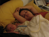 mommy sleeping with her little man